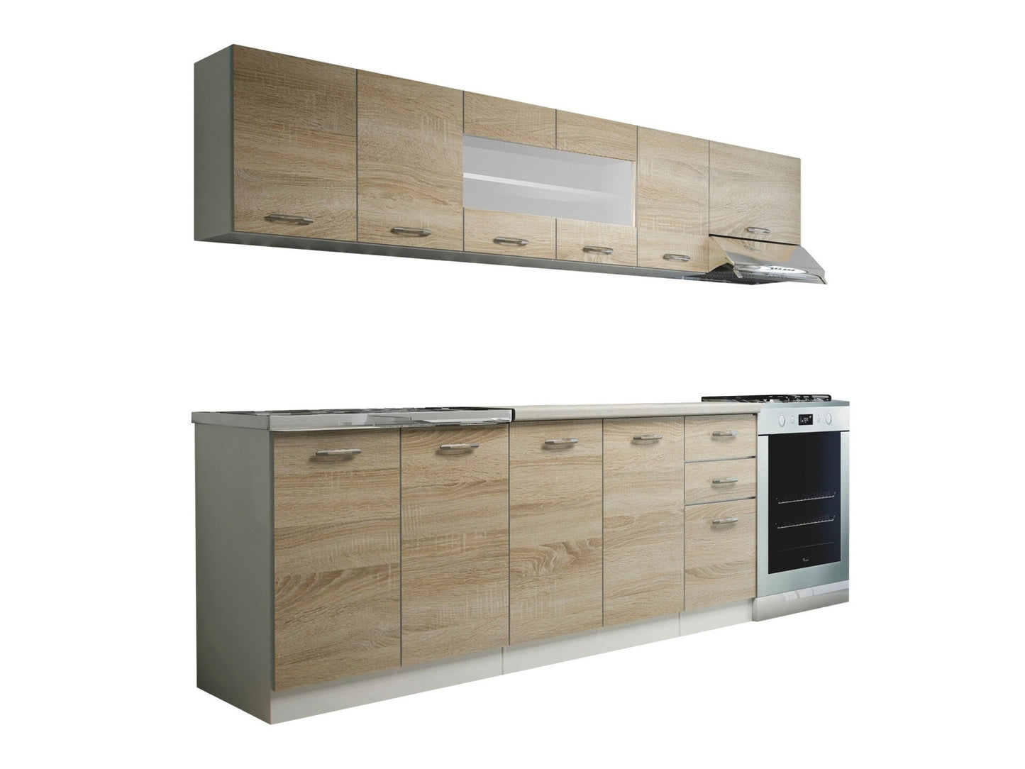 Virtuvės komplektas PERŁA 260 (Sonomos ąžuolas + Balta + Beige) 4053360