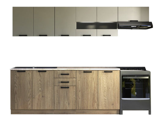 Virtuvės komplektas PERŁA 260, Spalva: Kašmyras + Ąžuolas 4053362
