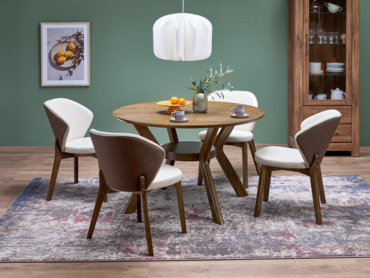 Stalas RUPERT apvalus stalas, graikinis riešutas V-CH-RUPERT-ST