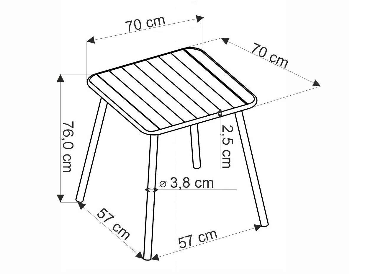 Lauko stalas BOSCO square stalas, juoda V-CH-BOSCO_KW-ST-CZARNY (Juoda)
