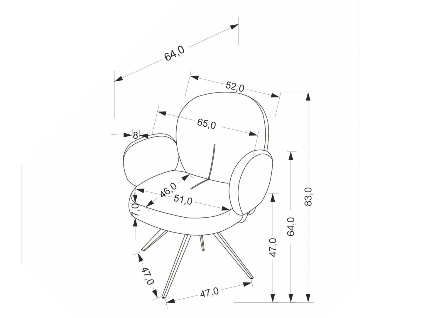 Kėdė K568 kėdė, cinnamon V-CH-K/568-KR-CYNAMONOWY (Ruda)