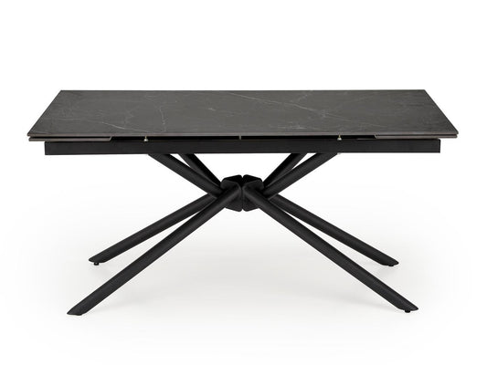 Stalas VITORINO extension stalas, color: top - juodas marmuras, kojos - juoda V-CH-VITORINO-ST-CZARNY