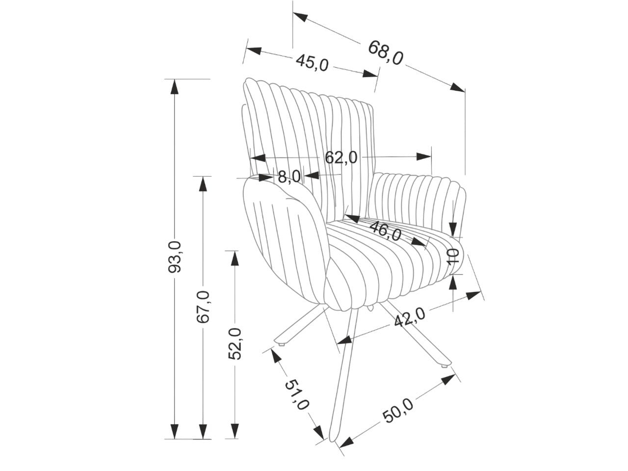 Kėdė K572 kėdė, V-CH-K/572-KR-KREMOWY (Kreminė + Juoda)