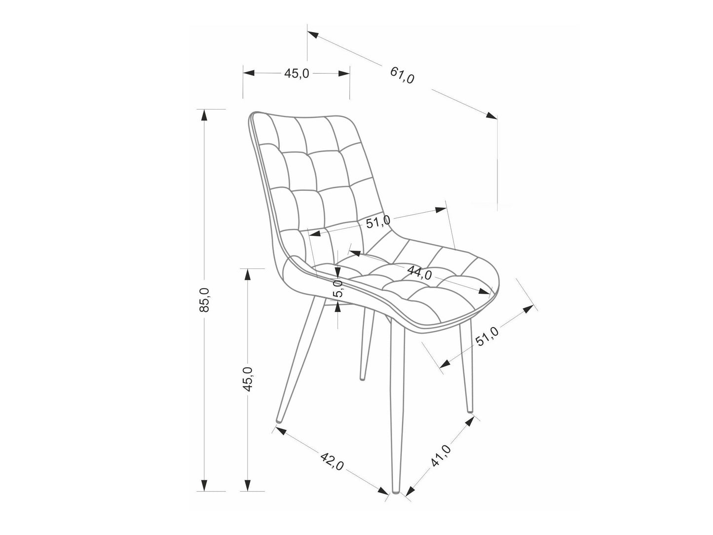 Kėdė K580 kėdė, pilka V-CH-K/580-KR-POPIELATY (Pilka) 4140755