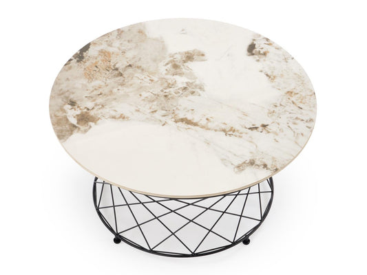 Žurnalinis staliukas ALESSIA c.stalas, smėlinė marmuras / juoda V-CH-ALESSIA-LAW