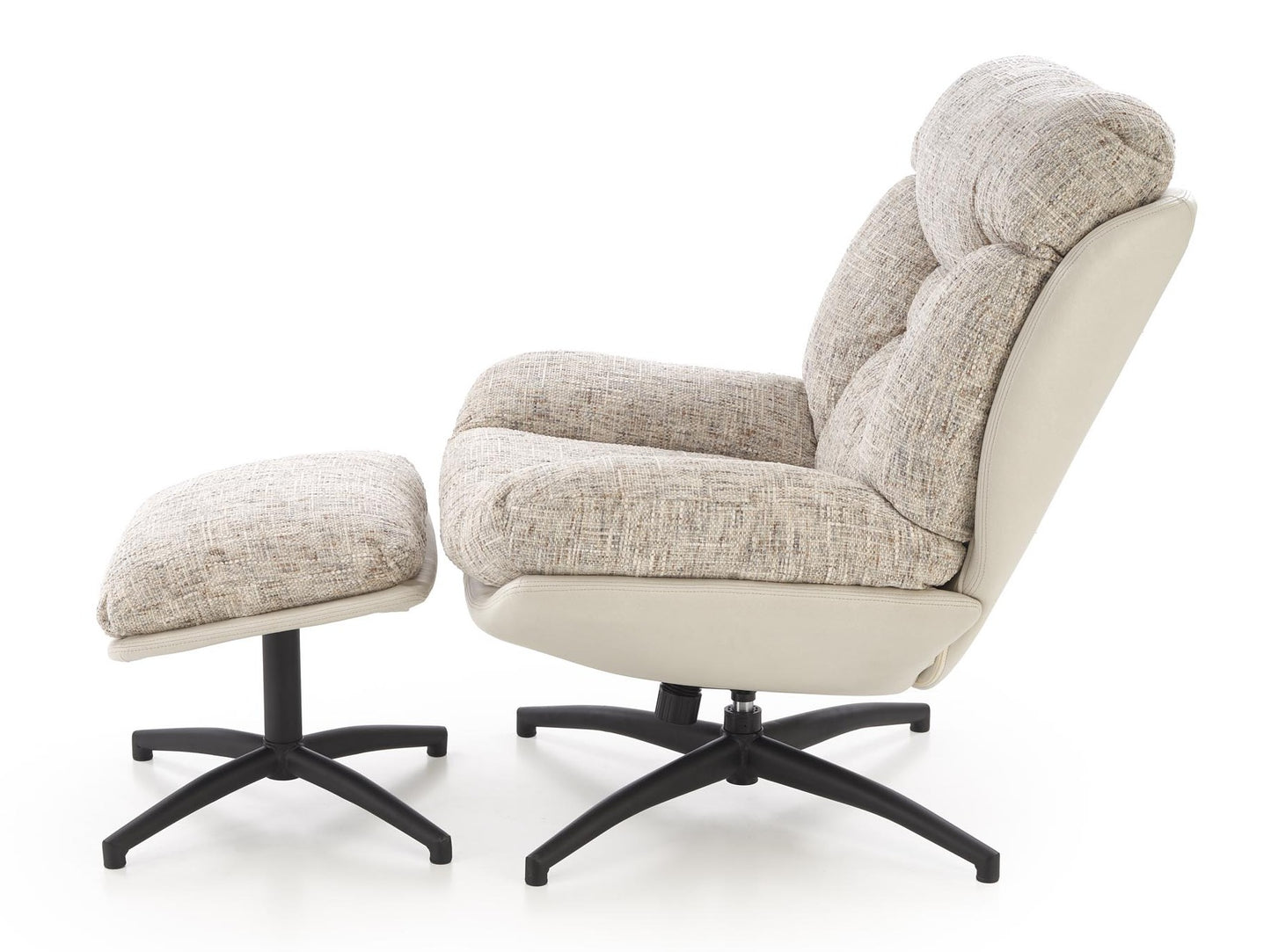Fotelis KRONOS fotelis with ottoman, smėlinė / multicoloraudona V-CH-KRONOS-FOT