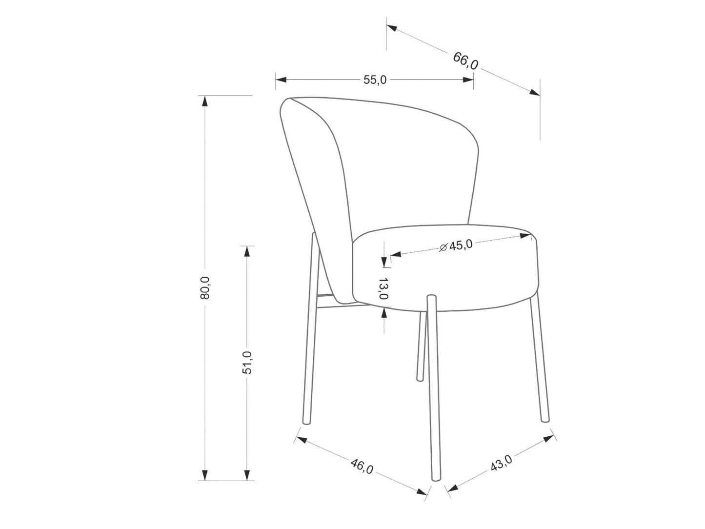 Kėdė K590 kėdė, pilka V-CH-K/590-KR-POPIELATY (Pilka)