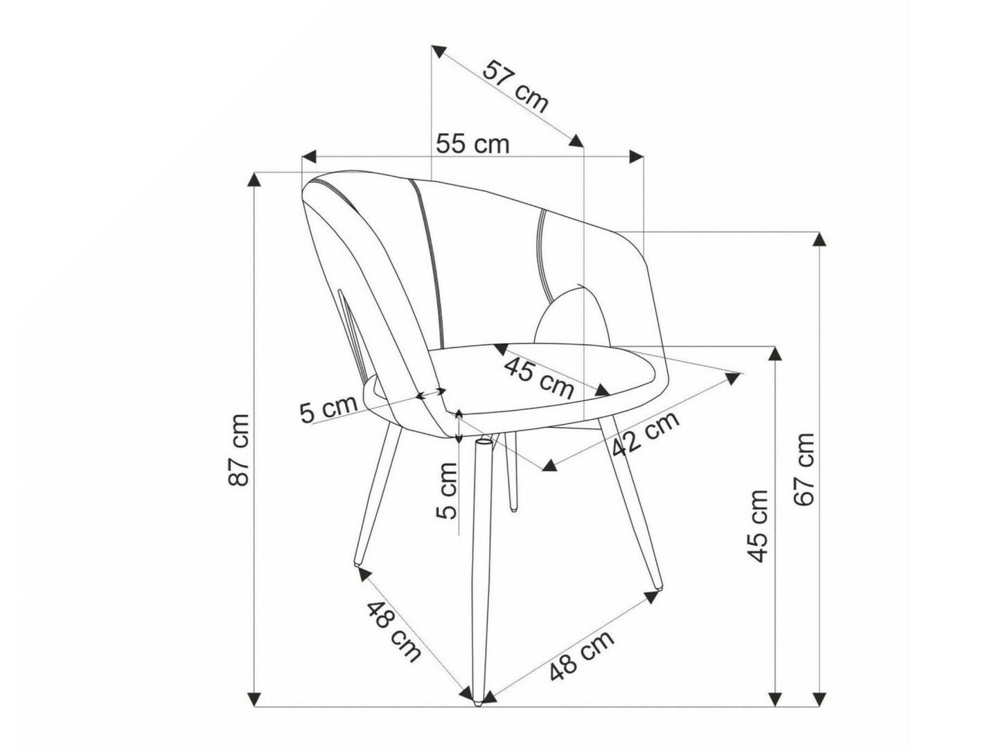 Kėdė K550 kėdė, smėlinė V-CH-K/550-KR-BEŻOWY (Smėlinė)