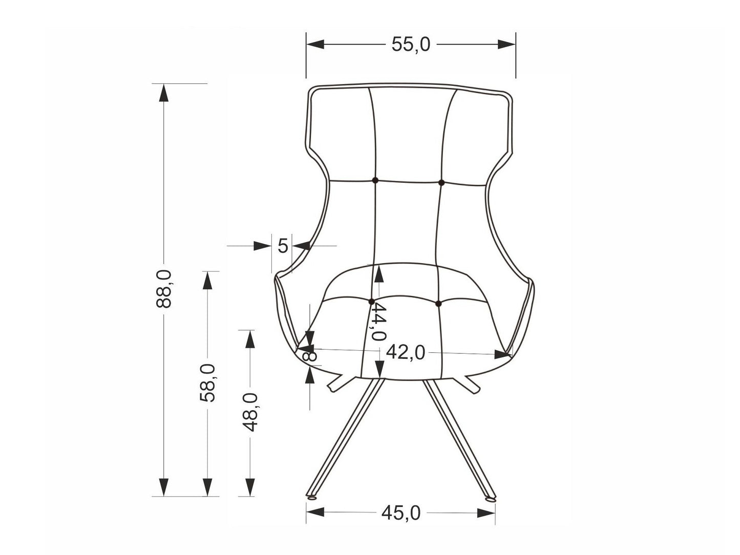 Kėdė K573 kėdė, pilka V-CH-K/573-KR-POPIEL (Pilka)