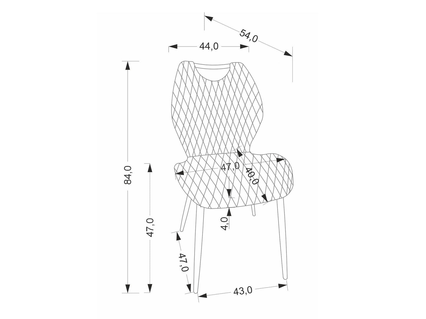 Kėdė K569 kėdė pilka V-CH-K/569-KR-POPIEL (Pilka)