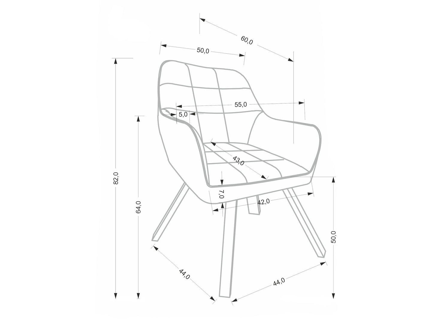 Kėdė K588 swivel kėdė, juoda V-CH-K/588-KR-CZARNY (Juoda)