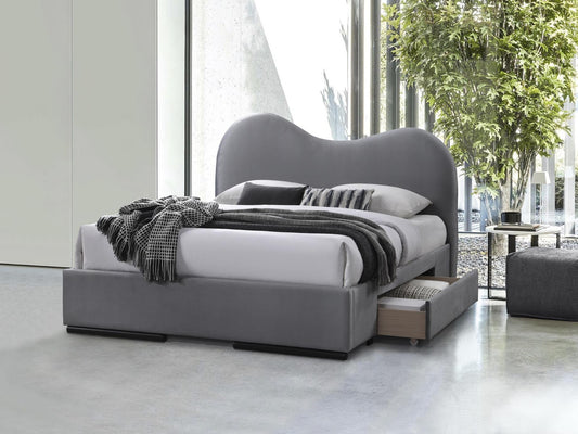 Lova AMBER 160 lova su stalčiais, color: pilka V-CH-AMBER_160-LOZ-POPIEL 4234765