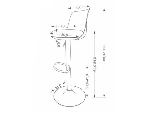Baro kėdė H127 baro kėdė V-CH-H/127-CZARNY/POPIELATY, Spalva: Pilka + Juoda