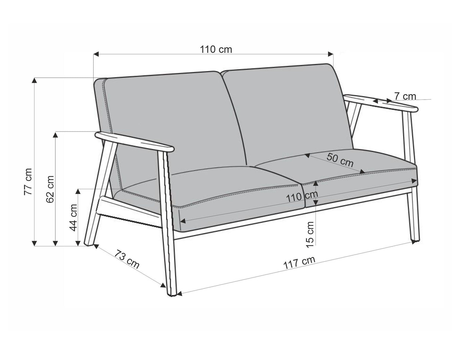 Sofa MILANO 2S sofa V-PL-MILANO_2S-SOFA-OLIWKOWY, Spalva: Castel 39