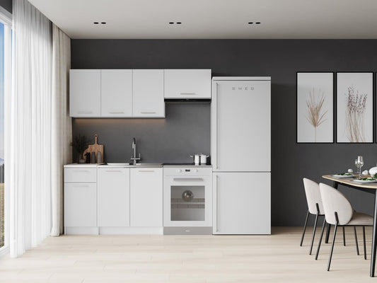 Virtuvės komplektas CORONA 180 virtuvės komplektas V-UA-CORONA_180-BIAŁY/BIAŁY, Spalva: Balta