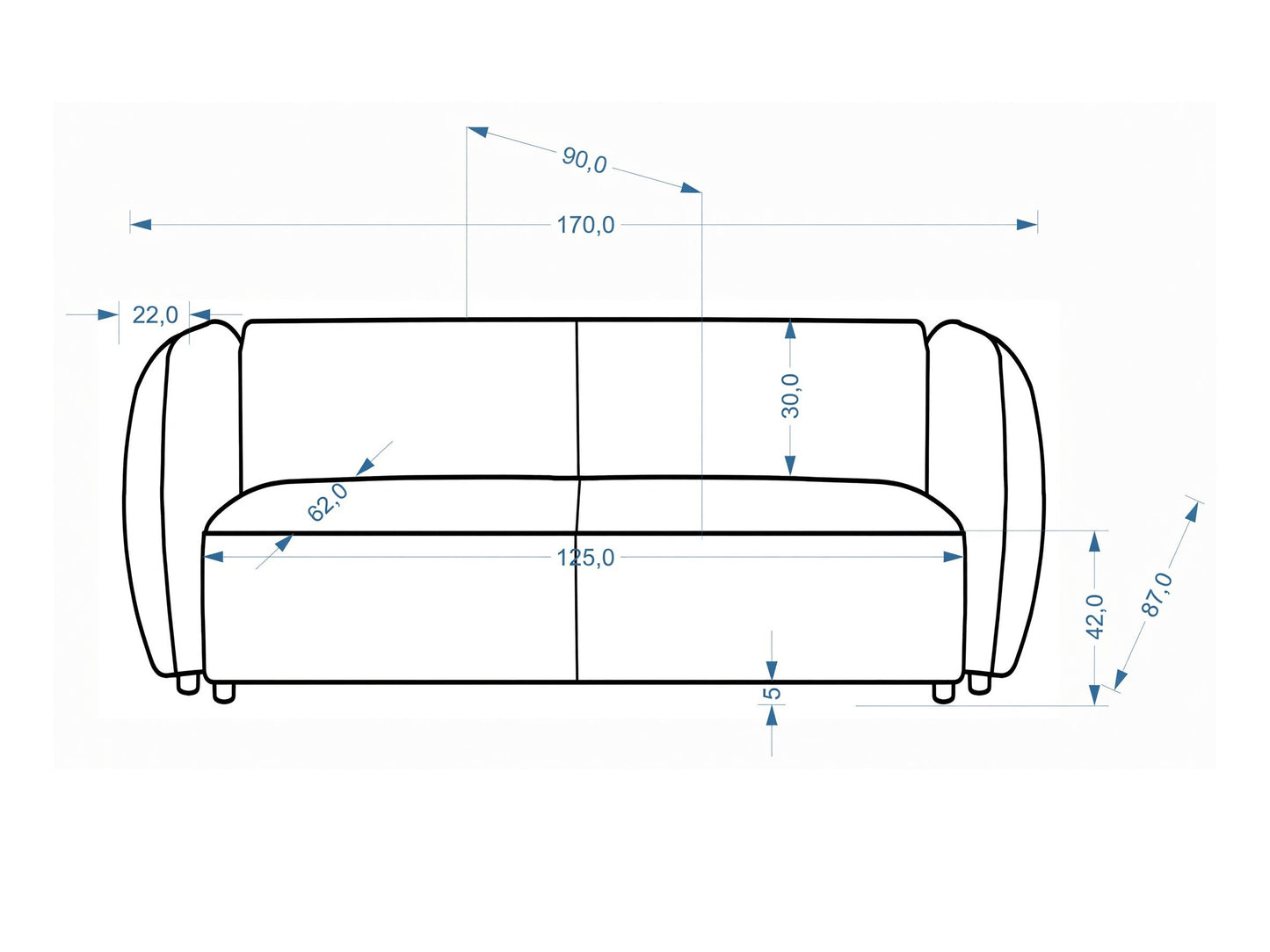 Sofa MALTA sofa, kreminė V-CH-MALTA-SOFA-KREMOWY (Kreminė)