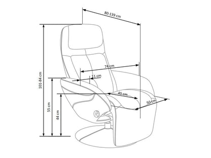 Fotelis reglaineris OPTIMA, Spalva: Pilka