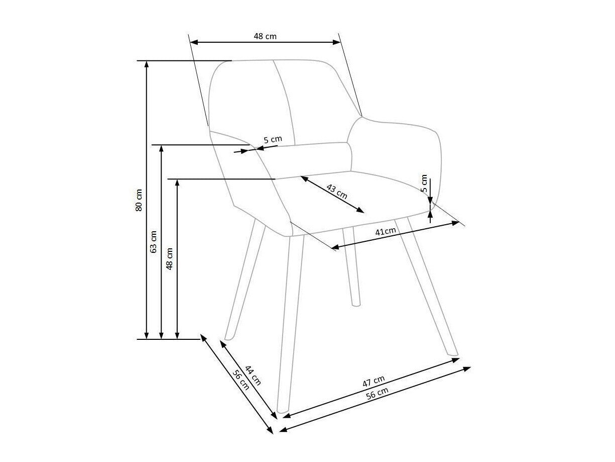 Kėdė K-283 Spalva: Pilka
