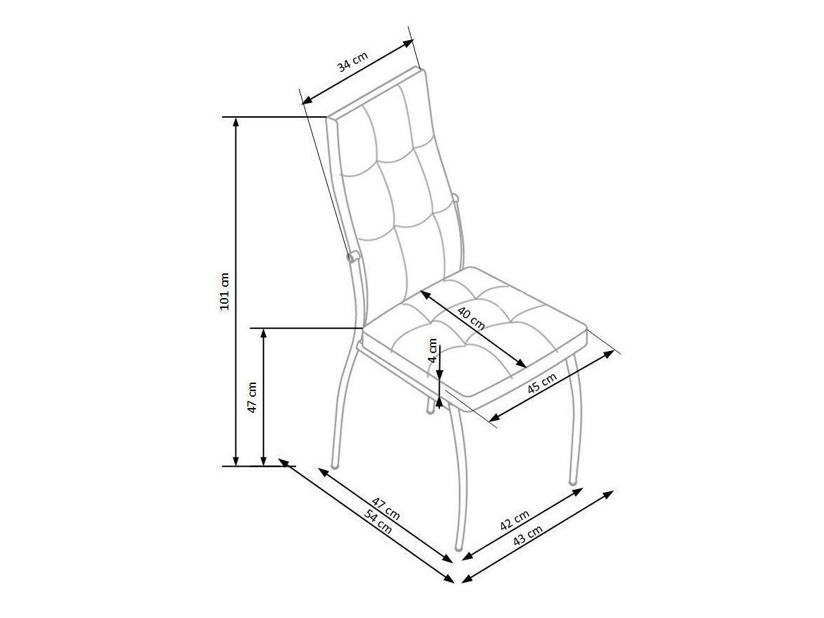 Kėdė K416 kėdė, tamsi mėlyna V-CH-K/416-KR-GRANATOWY (Tamsi mėlyna)