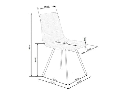 Kėdė K402 V-CH-K/402-KR-POPIEL, Spalva: Pilka + Juoda