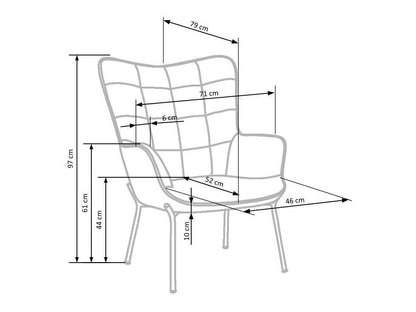 Fotelis CASTEL, Spalva: Geltona