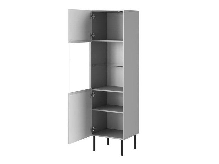 Lentyna ASENSIO KM-1 display cabiner, šviesi pilka / juoda V-PL-ASENSIO-W-1