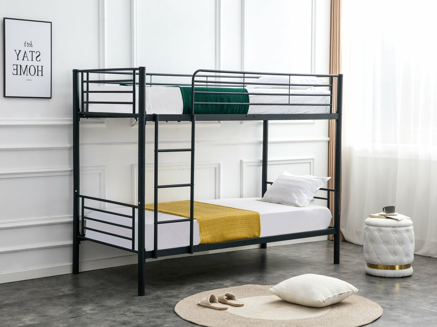 Dviaukštė lova BUNKY dviaukštė lova, balta V-CH-BUNKY-LOZ-BIAŁY, Spalva: Juoda