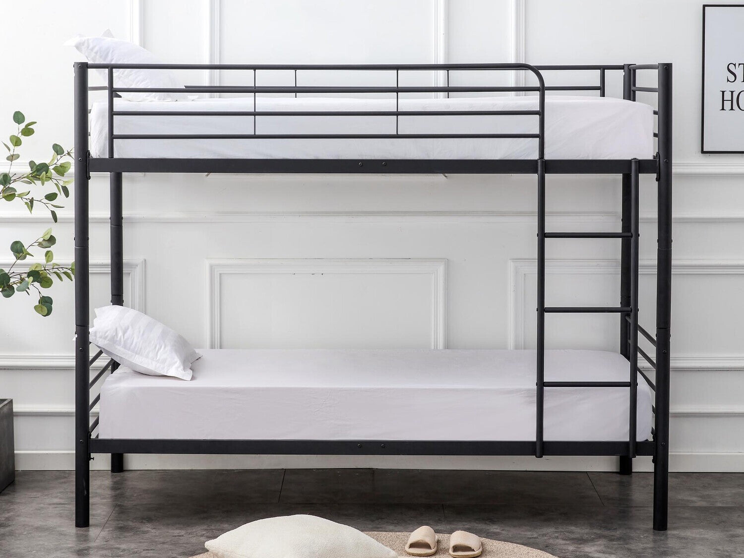 Dviaukštė lova BUNKY dviaukštė lova, balta V-CH-BUNKY-LOZ-BIAŁY, Spalva: Juoda