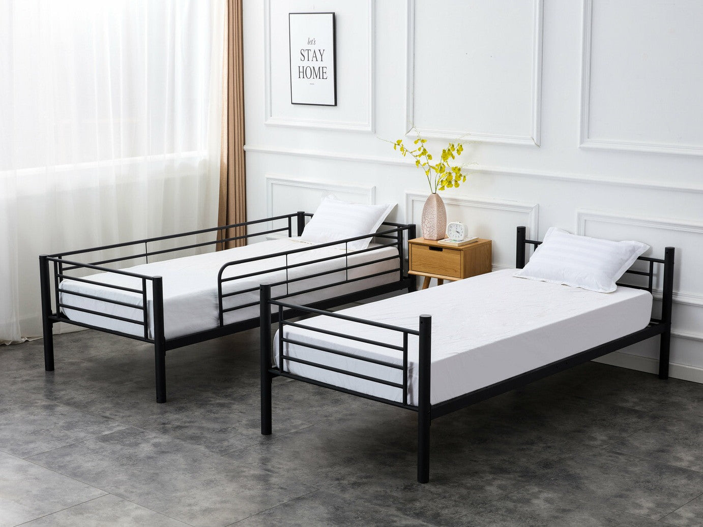 Dviaukštė lova BUNKY dviaukštė lova, balta V-CH-BUNKY-LOZ-BIAŁY, Spalva: Juoda