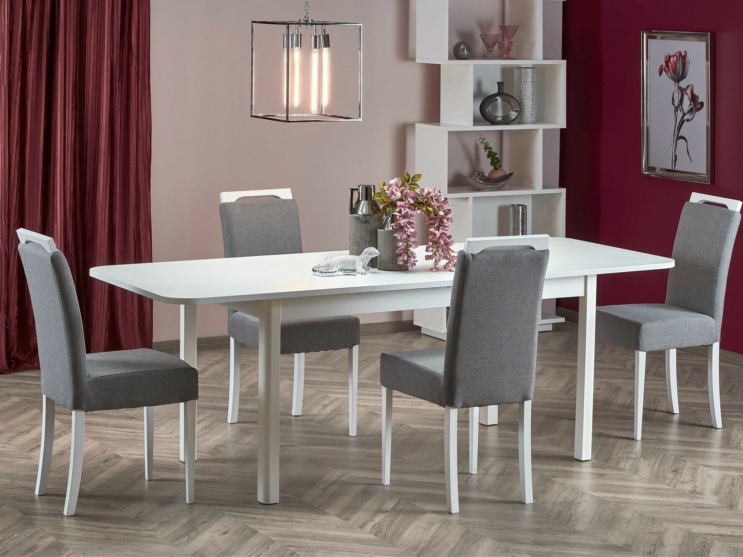Kėdė CLARION, Spalva: Pilka + Balta