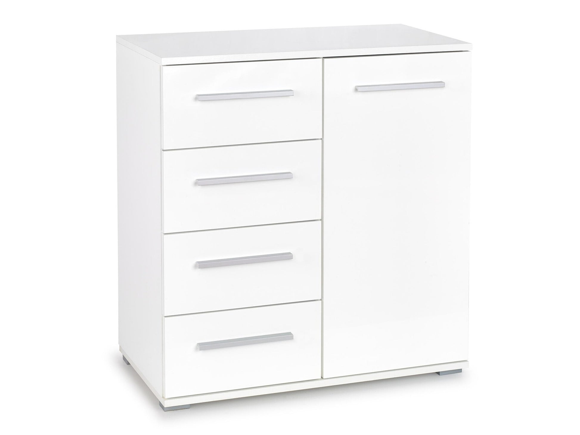 Komoda Lima KM-2, Spalva: Balta + Blizgi balta