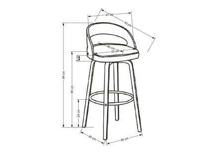 Pusbario kėdė H110 baro kėdė, kreminėy / graikinis riešutas V-CH-H/110
