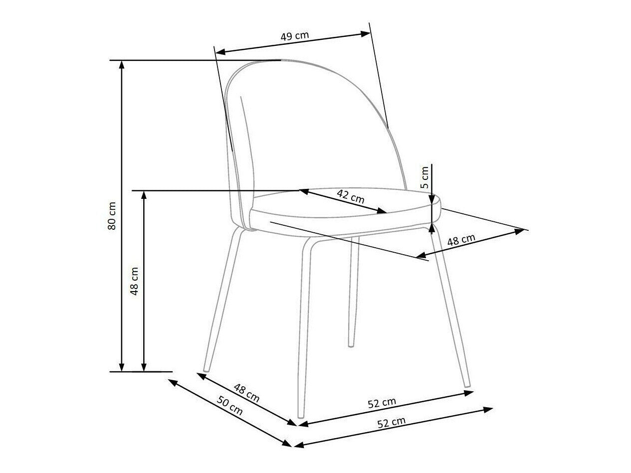 Kėdė K314, Spalva: Tamsi mėlyna + Juoda
