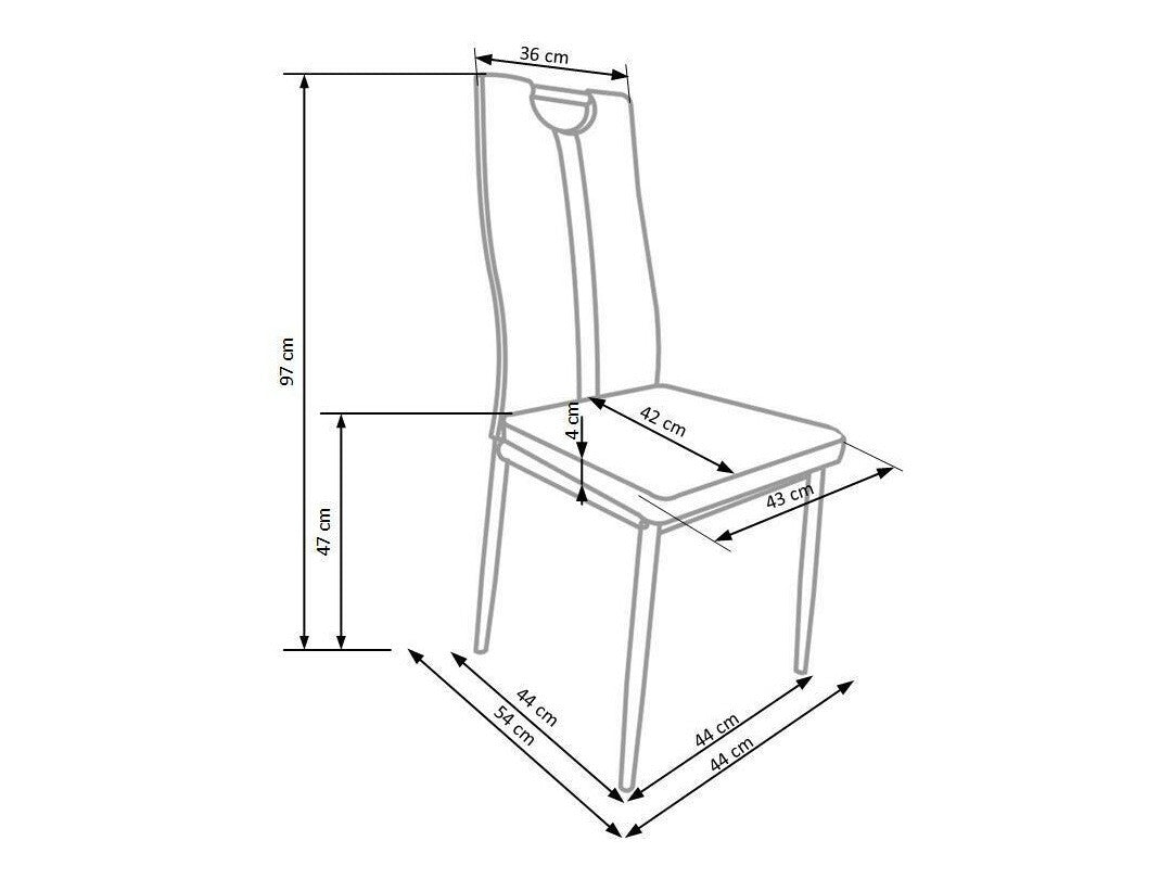 Kėdė K-202 V-CH-K/202-KR-CZARNY, Spalva: Juoda