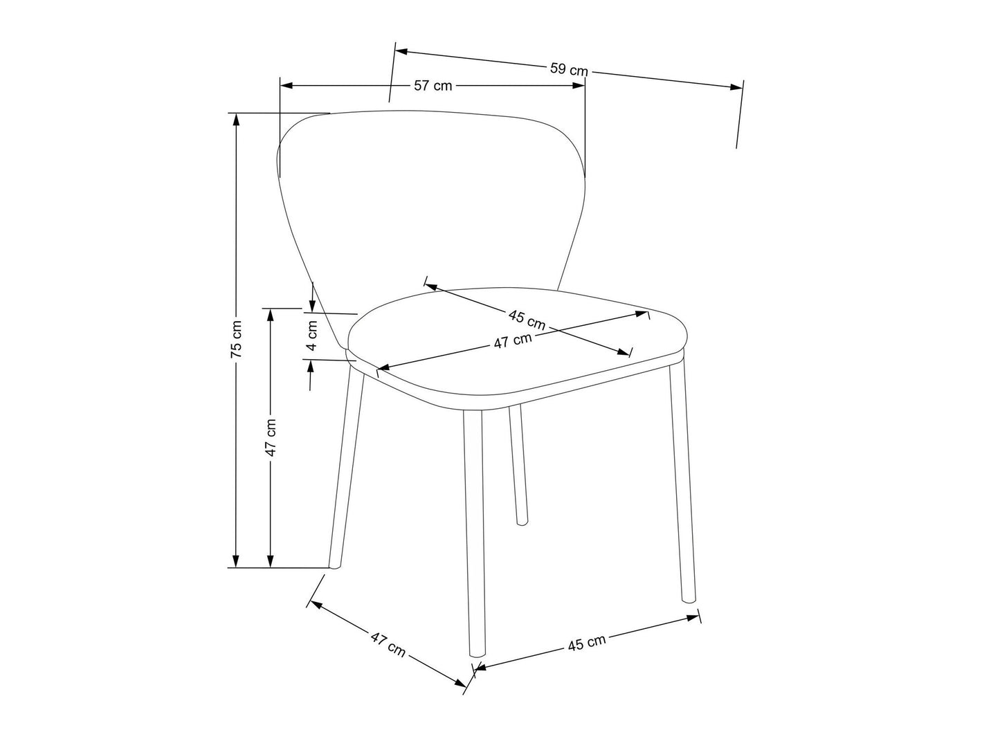 Kėdė K518 kėdė, kreminėy V-CH-K/518-KR
