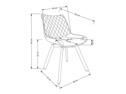 Kėdė K520 V-CH-K/520-KR-MUSZTARDOWY, Spalva: Geltona