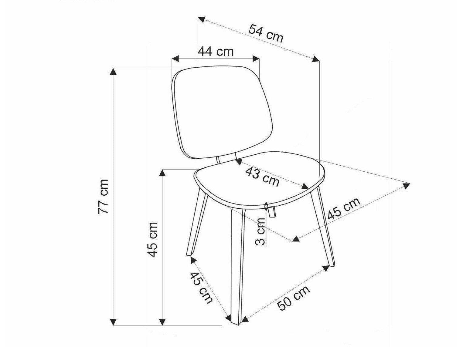 Kėdė K563 kėdė, graikinis riešutas / pilka / juoda V-CH-K/563-KR