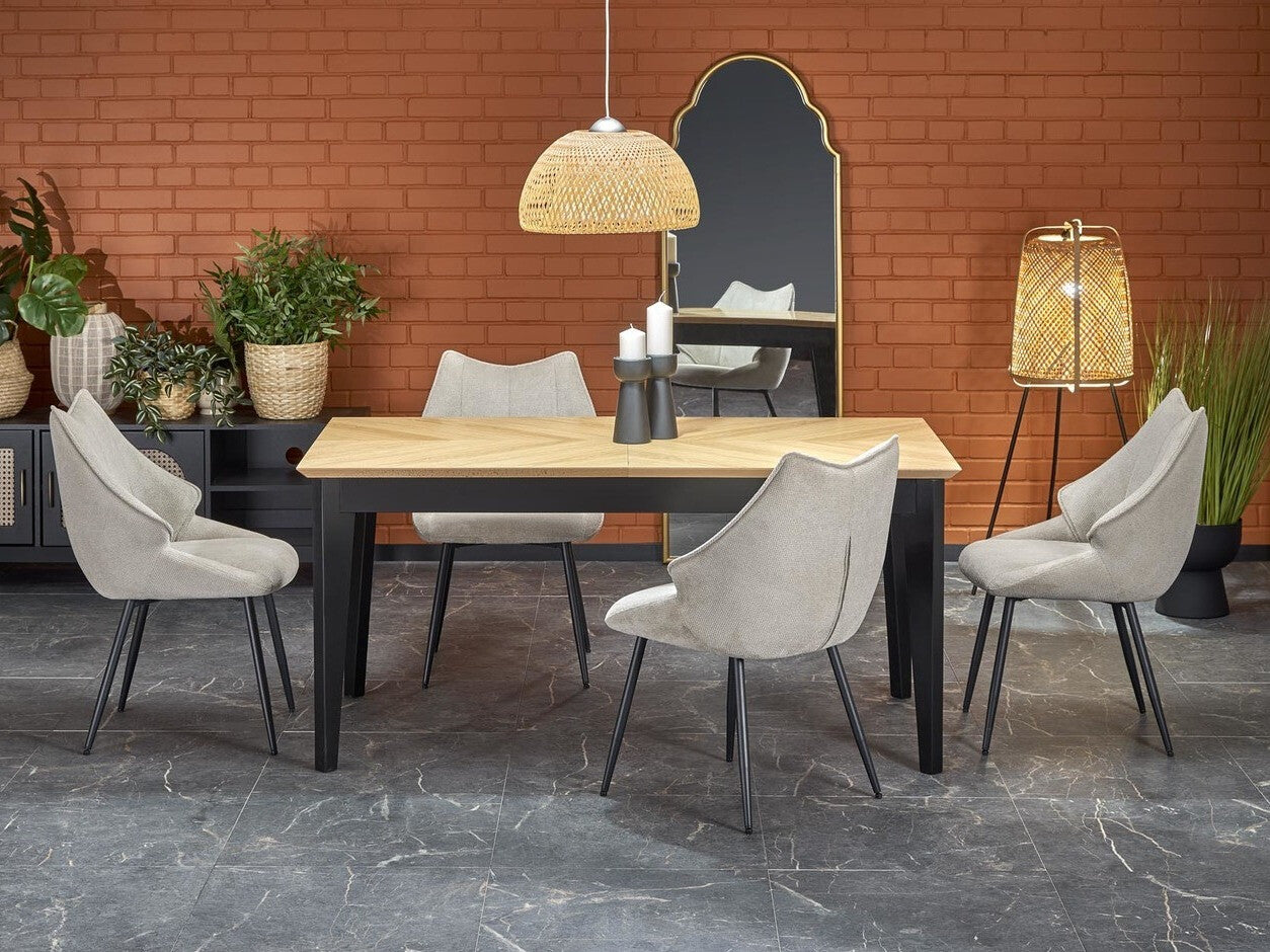 Stalas EDMONDO stalas natural ąžuolas / juoda V-PL-EDMONDO-ST-CZARNY (Juoda + Ąžuolas)