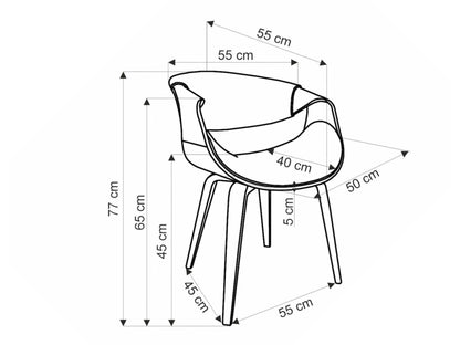 Kėdė K544 kėdė, pilka / graikinis riešutas V-CH-K/544-KR-POPIELATY (Pilka + Graikinis riešutas)