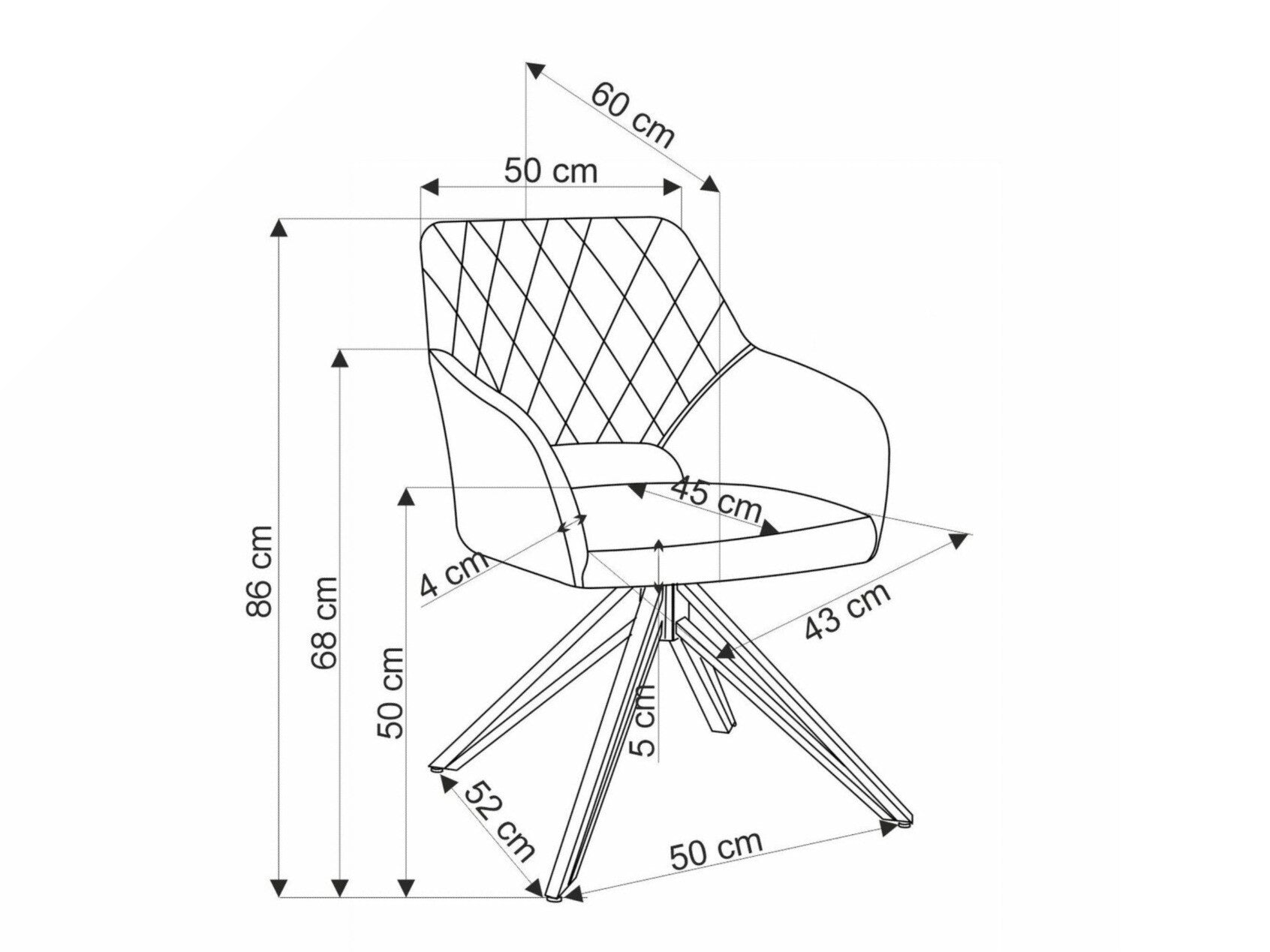 Kėdė K535 kėdė, pilka V-CH-K/535-KR-POPIELATY (Pilka)