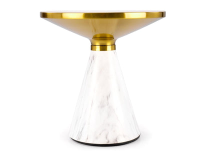 Žurnalinis staliukas TALBI žurnalinis staliukas, baltas marmuras / balta / auksas V-CH-TALBI-LAW