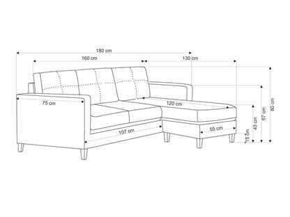 Minkštų baldų komplektas GERSON sofa with ottoman, color: pilka V-CH-GERSON-SOFA-POPIELATY (Pilka)