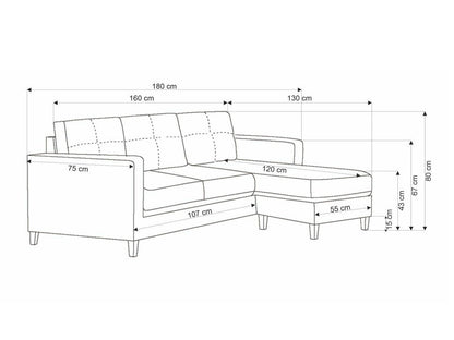 Minkštų baldų komplektas GERSON sofa with ottoman, color: smėlio V-CH-GERSON-SOFA-BEŻOWY (Beige)