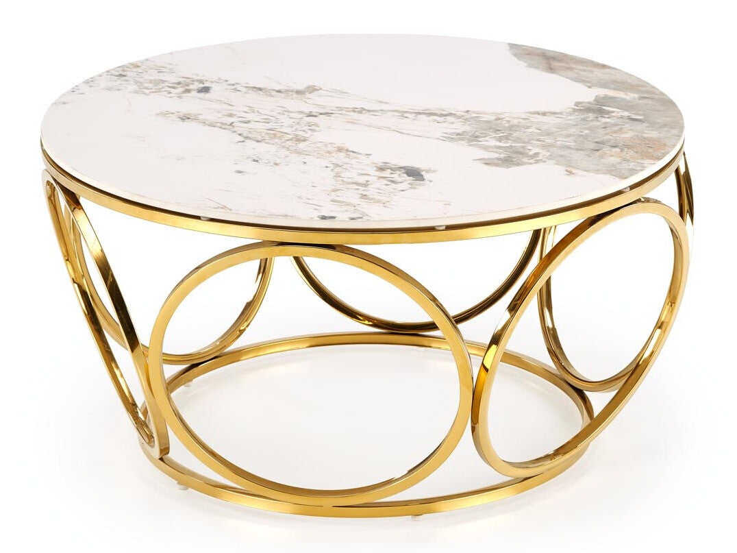 Žurnalinis staliukas VENUS 2 c. stalas, baltas marmuras / auksas V-CH-VENUS_2-LAW