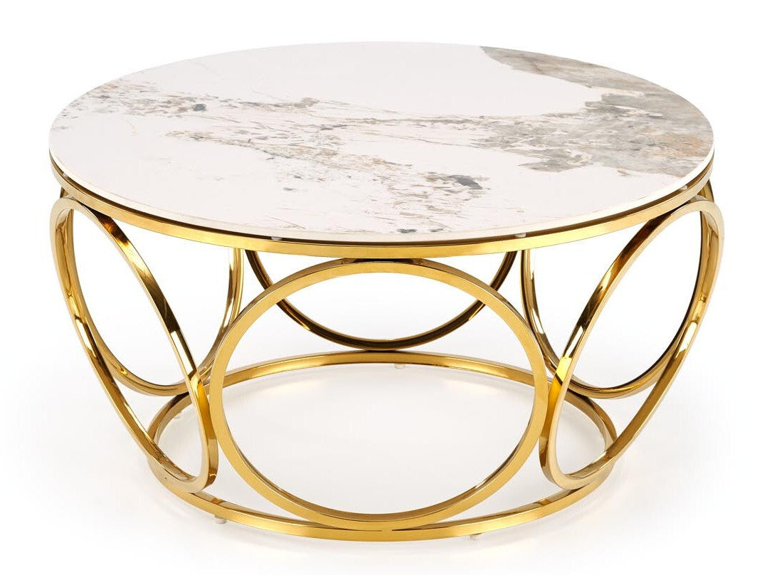 Žurnalinis staliukas VENUS 2 c. stalas, baltas marmuras / auksas V-CH-VENUS_2-LAW