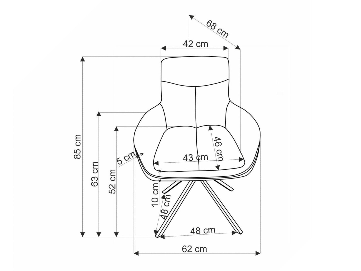Kėdė K536 kėdė, pilka V-CH-K/536-KR-POPIELATY (Pilka)