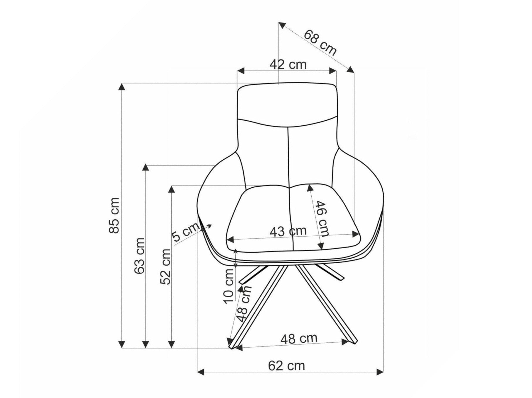 Kėdė K536 kėdė, pilka V-CH-K/536-KR-POPIELATY (Pilka)