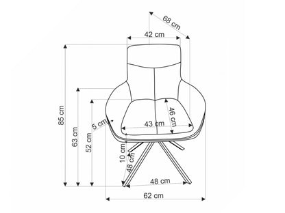 Kėdė K536 kėdė, pilka V-CH-K/536-KR-POPIELATY (Pilka)