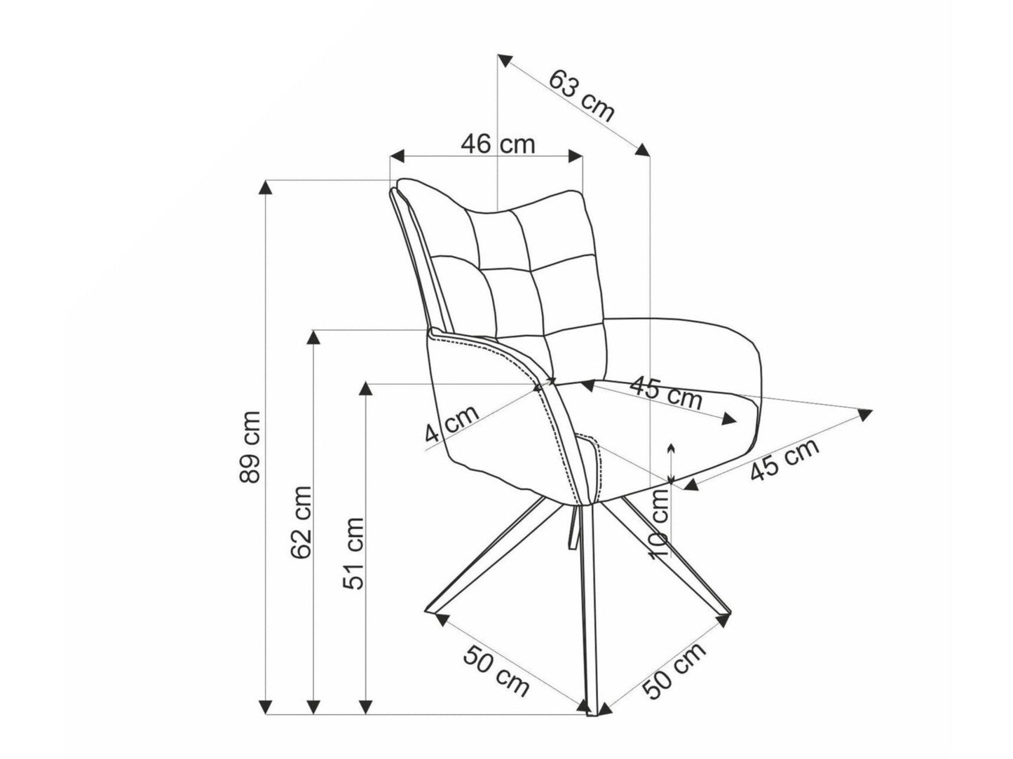 Kėdė K540 kėdė, smėlinė V-CH-K/540-KR-BEŻOWY (Smėlinė)