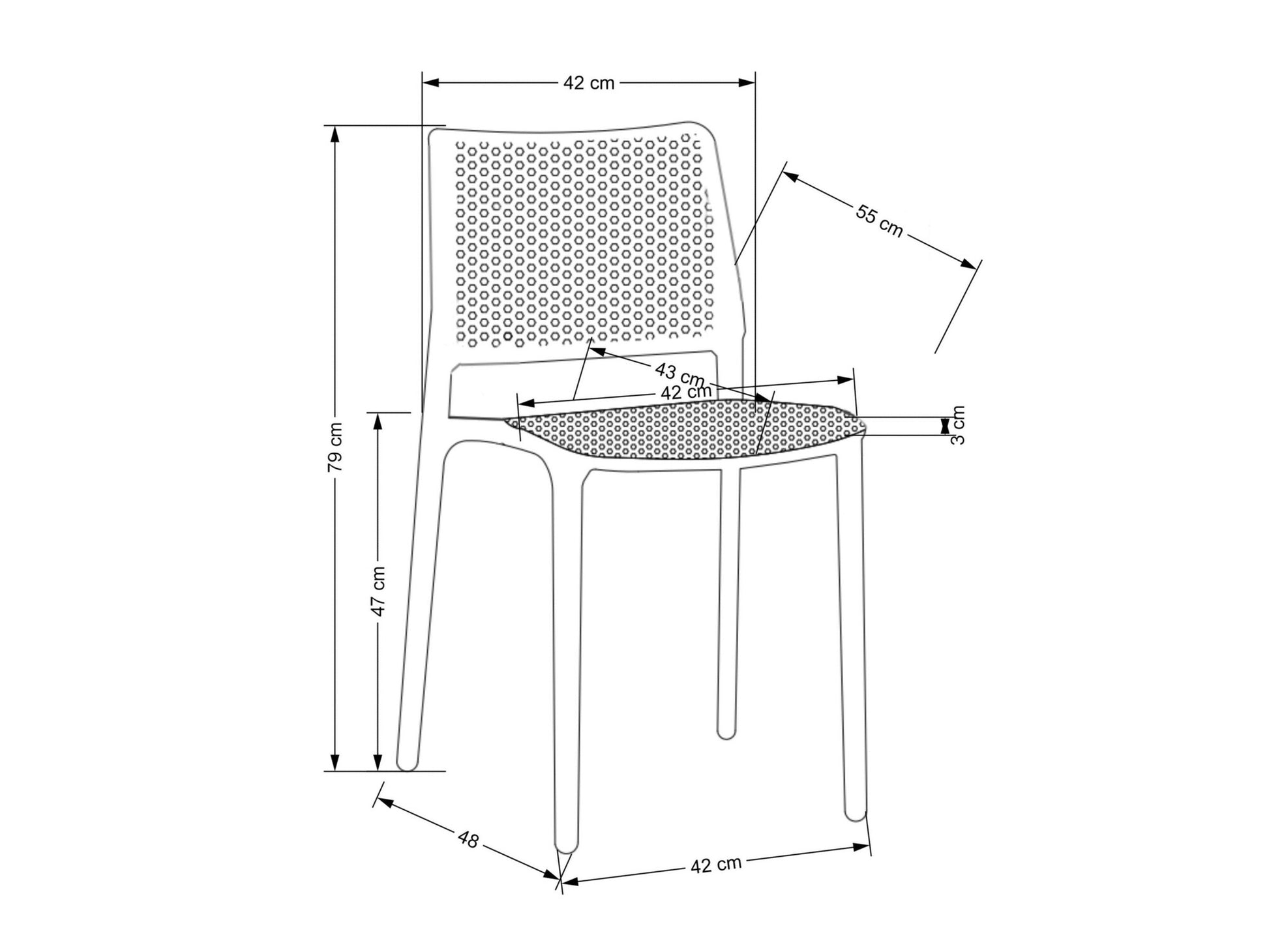 Kėdė K514 kėdė, juoda V-CH-K/514-KR-CZARNY (Juoda)